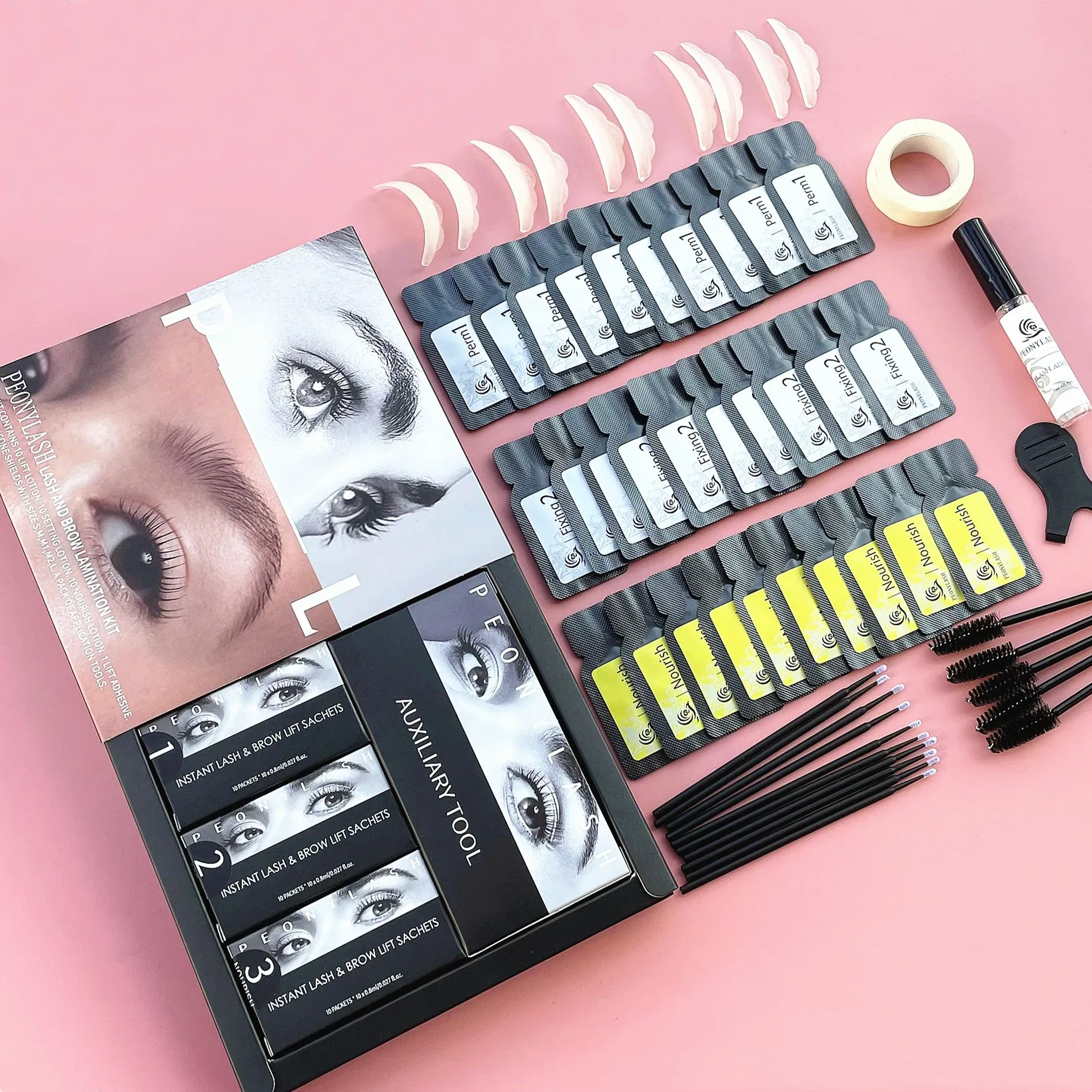 Полный набор для завивки ресниц, 5 минут, набор для подтяжки ресниц, набор для ламинирования бровей, частная этикетка