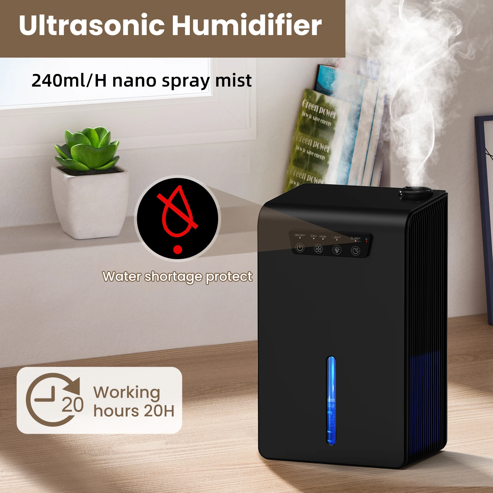 Smart Dehumidifier Screen Display Home Air Dehumidifier and Humidifier 2 in 1 for Bedroom Basement Hotel