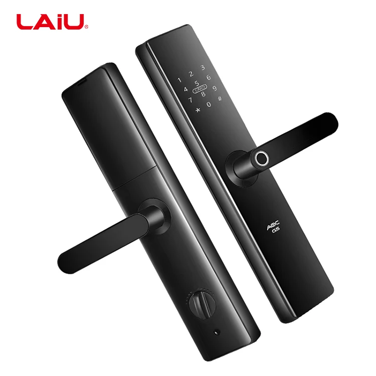 LAIU L1 semi-automatic home security door fingerprint password smart lock apartment office with one-time code