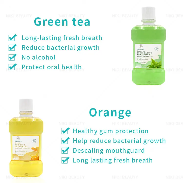 Пользовательская портативная Массовая белая этикетка прибор для удаления зубного налета чувствительная Десна ополаскиватель полоскания рта