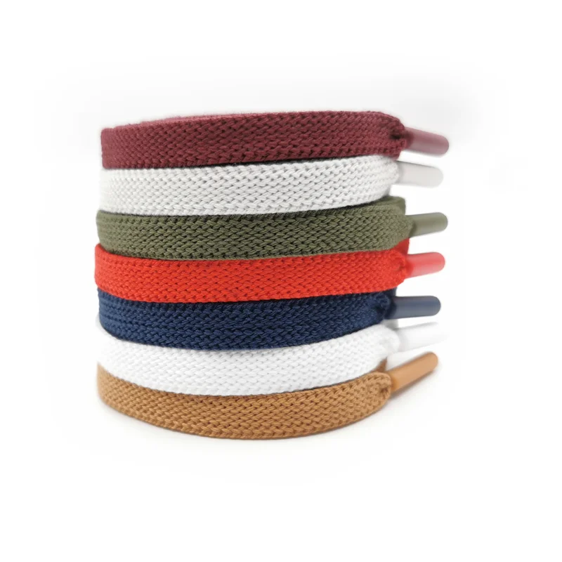 Custom Wide Sublimation Shoes Lace Polyester Flat Colorful Shoelace for Garment Drawstring hat Rope