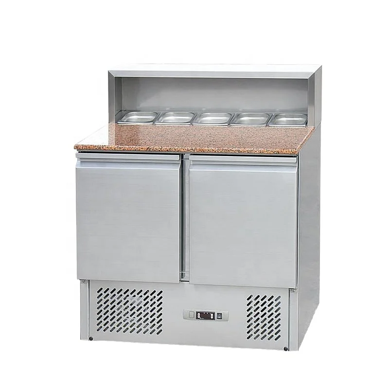 2 doors Marble Table Salad Worktable Chiller / Sandwich Worktable / Sandwich refrigerated worktop