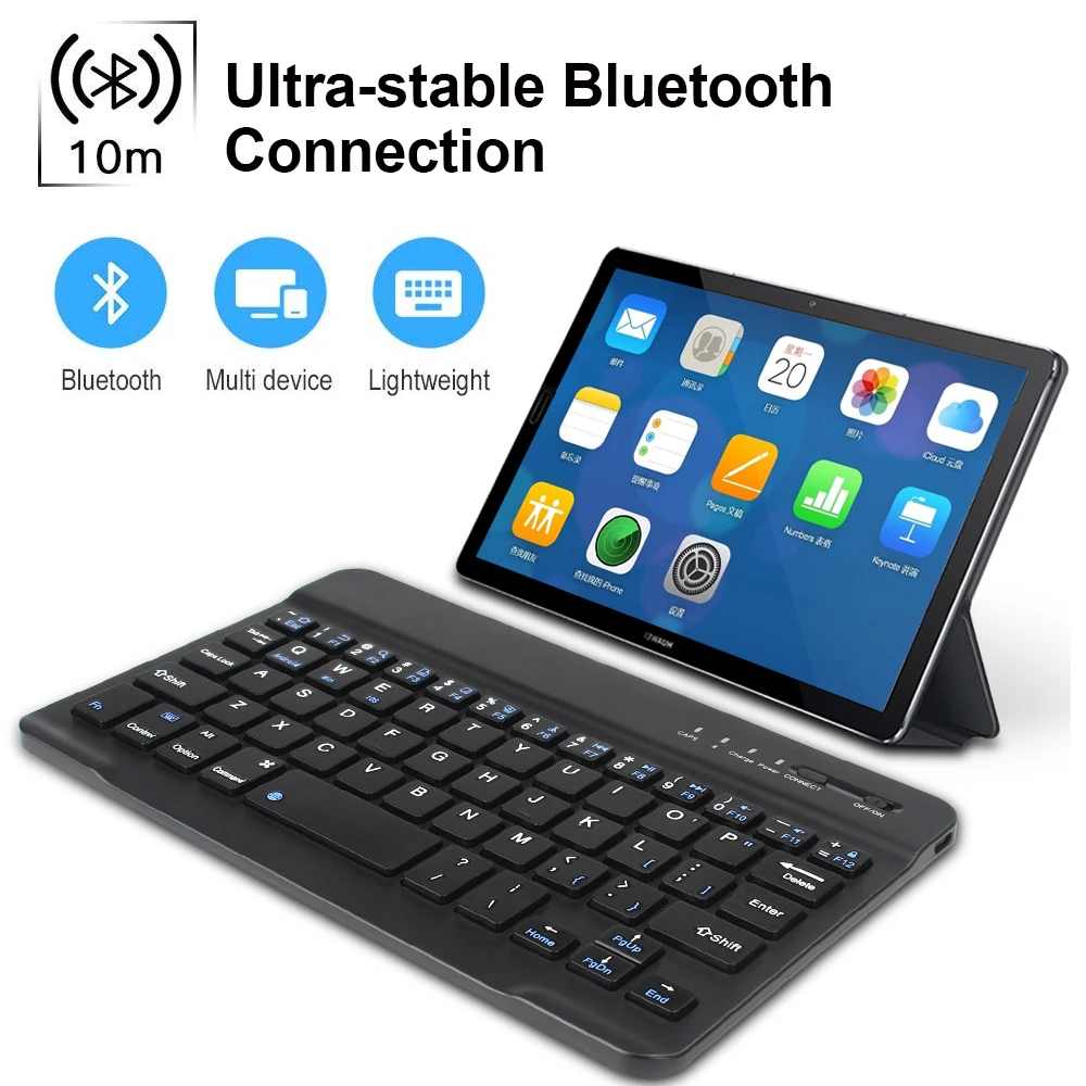 Mini Tablet Wireless Keyboard USB Rechargeable Bluetooth Keyboard Keyboard for IPad 8th 7th Android IOS Windows