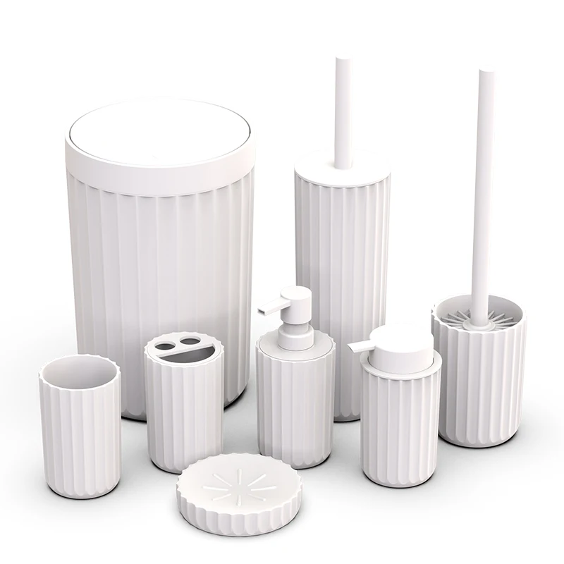 3pcs 5pcs 6pcs set combo bamboo plastic embossed home bathroom bath set