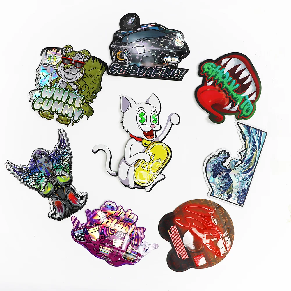 Custom Die Cut Irregular Ziplock Special Shaped Mylar Bag Childproof for Packaging Gummies Candy Aluminum Foil 3.5g Bags