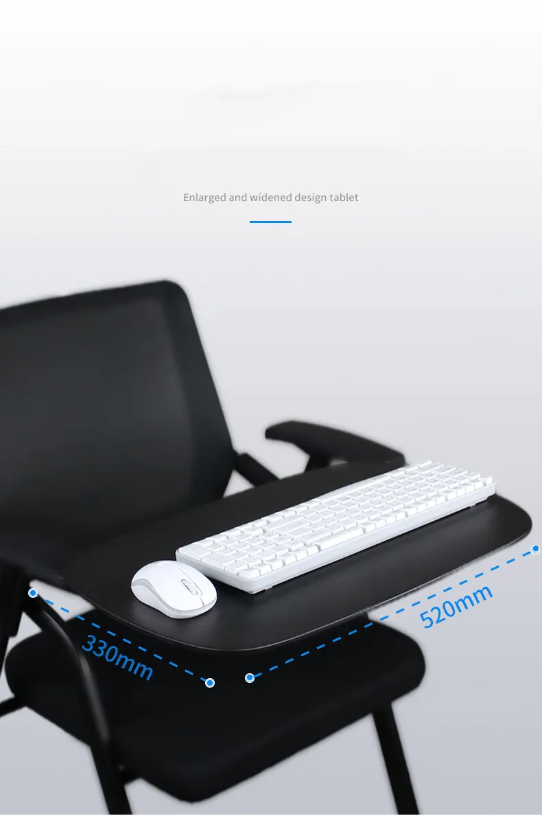 integrated convenient plastic meeting portable backrest office chair training mesh conference chair with folding writing board