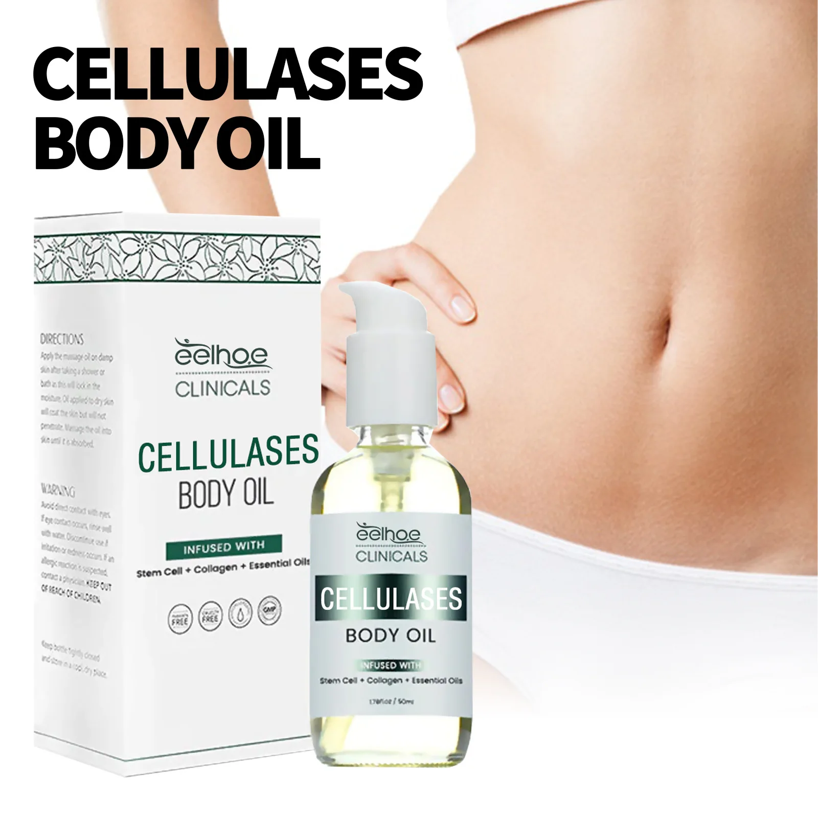 Eelhoe Organic Erasing Body Oil Firming Thigh Arm Belly Anti Orange Peel Body Shaping Essential Oil