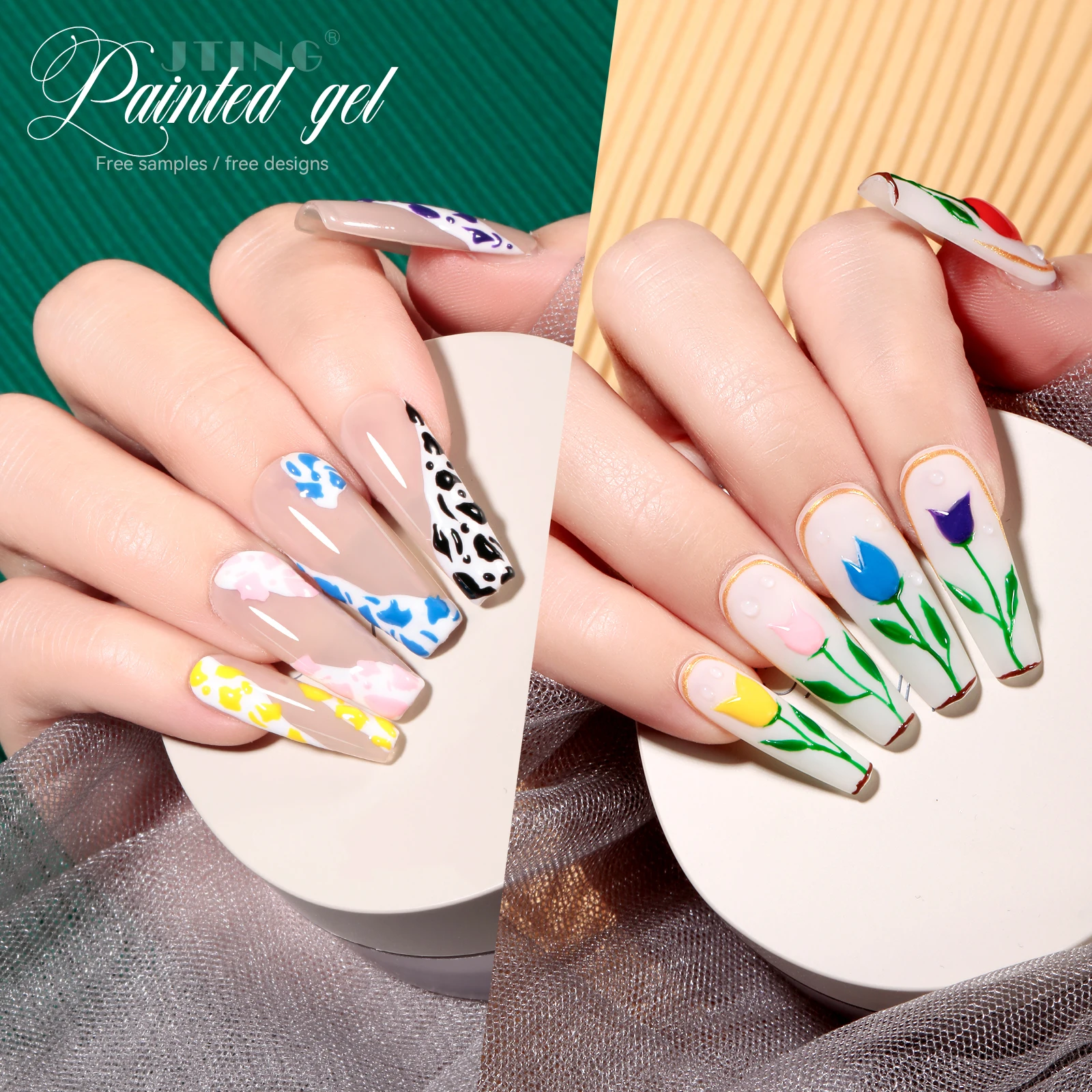 JTING high quality pigment vegan hema free 12 colors gel painting nail art gel polish gel paint OEM ODM Private label