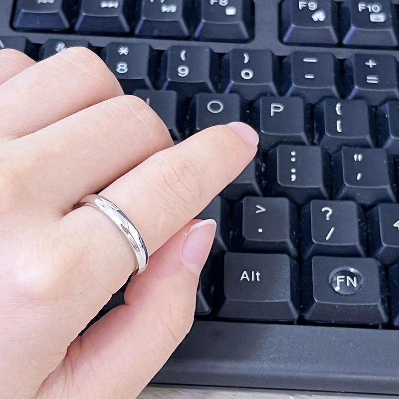 DiFeiYa 925 Sterling Silver fine jewelry Ring Simple Wedding Ring Plain silver ring men women