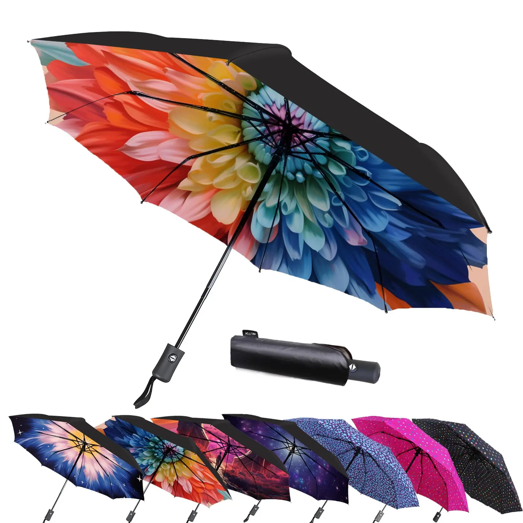 Promotional Custom umbrella head Mini 3 Fold quality Umbrellas with logo Digital printing umbrella for women