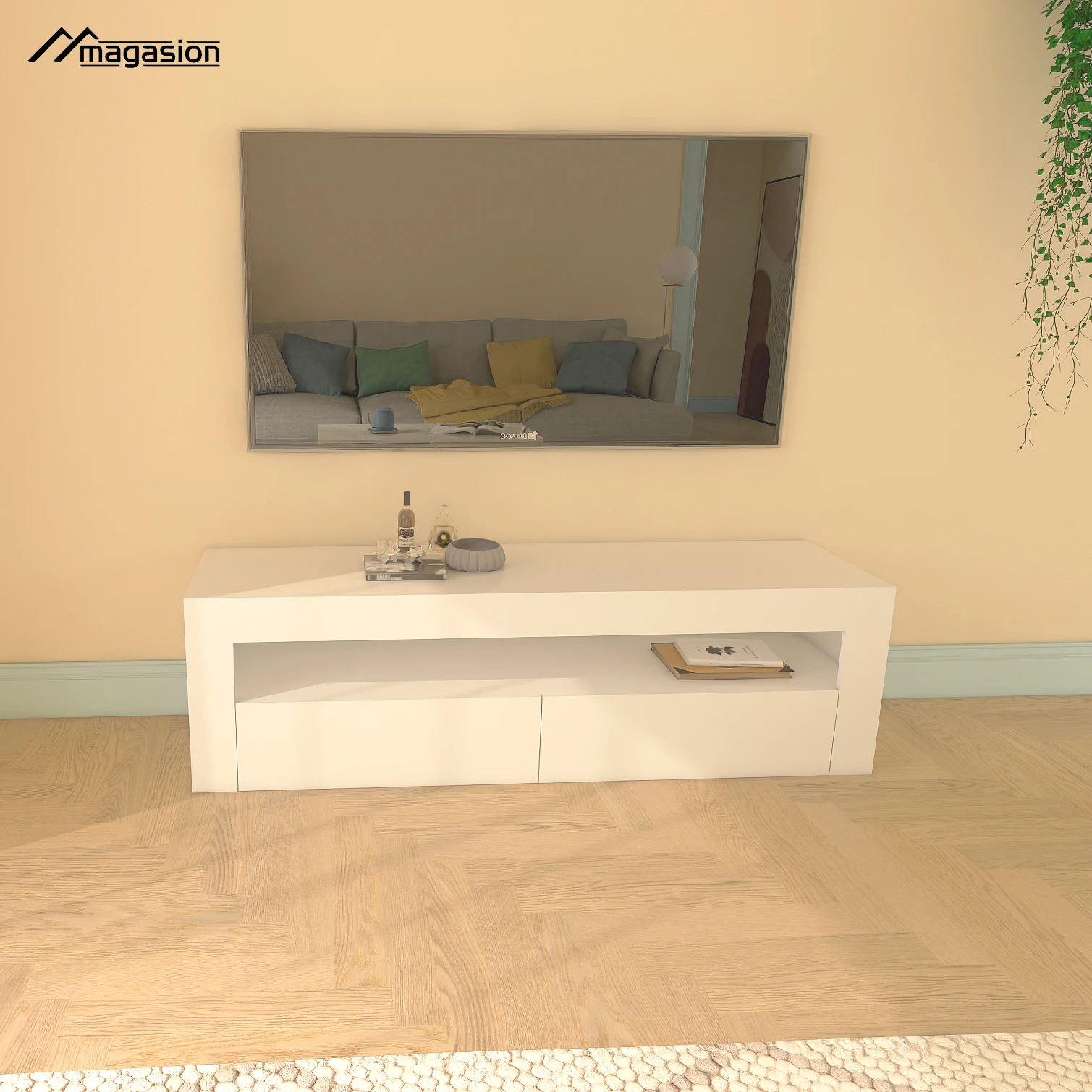 Walnut color classic concise style living roon furniture cheap pice modern tv stand cabinet