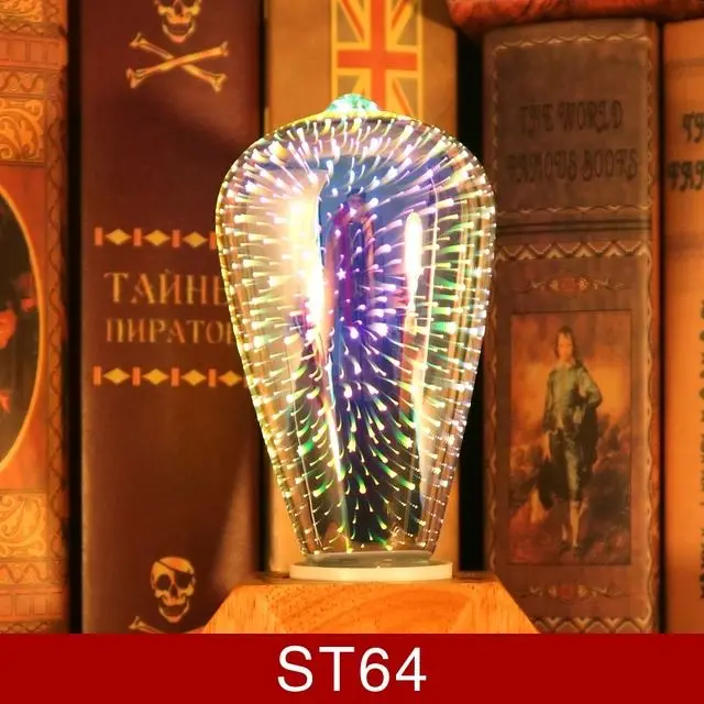 LED colorful 3D firework bulb christmas decoration light retro lamp