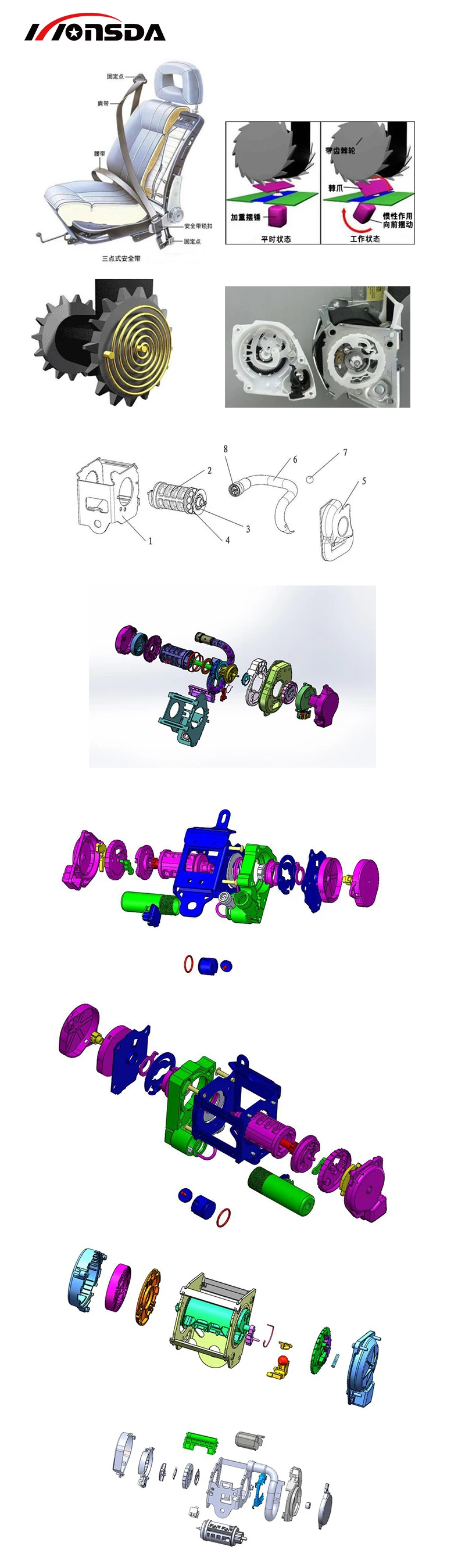 Factory Supply Original Safety Belt Tube Inflator with Nylon Stick