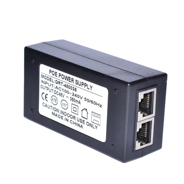 Best Selling Gigabit 1000M/S 30W 48V Desktop Power Over Ethernet Dual port POE Adapter, Passive IEEE802.3AF POE Injector 30W