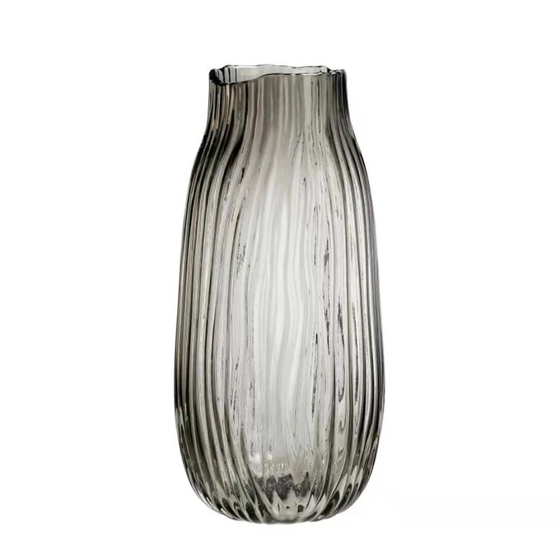 European Creative Wave Water Bamboo Colored Flower Vase Clear Grey Thicken