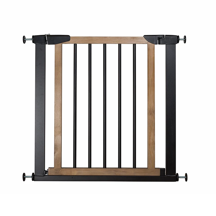 High quality one-handed use wooden metal baby barrier child safety gate stair baby gate metal