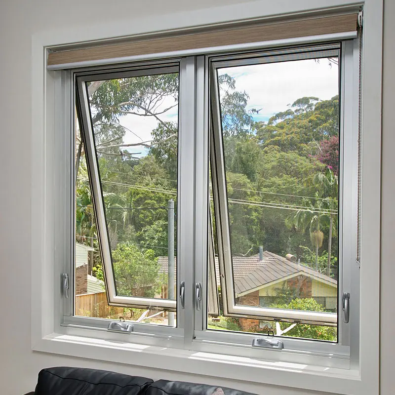 Residential External Broken Bridge System Aluminum Fixed Glass Windows With Removable Screen