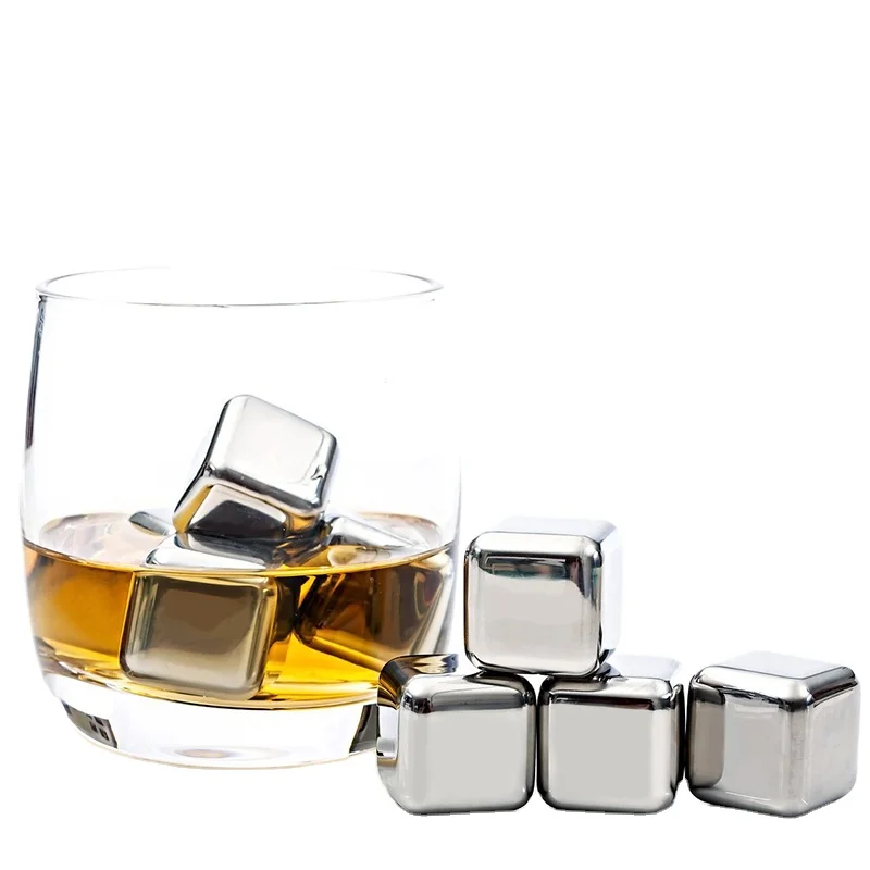 Amazon Top Seller Reusable Stainless Steel Ice Cubes Whiskey Stones Set