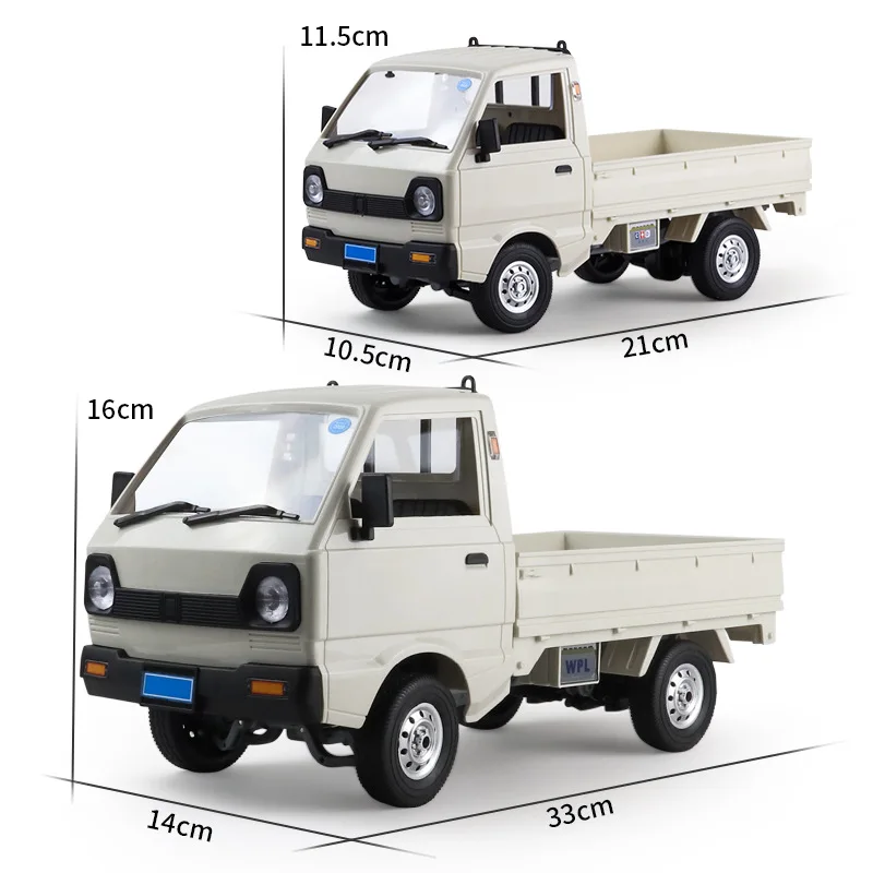 Hobby Fun DIY Vehicle Buggy Design Control WPL D12 Child LED Light 2.4G 1/10 1/16 Two Size Proportional RC Van Car Model Toy