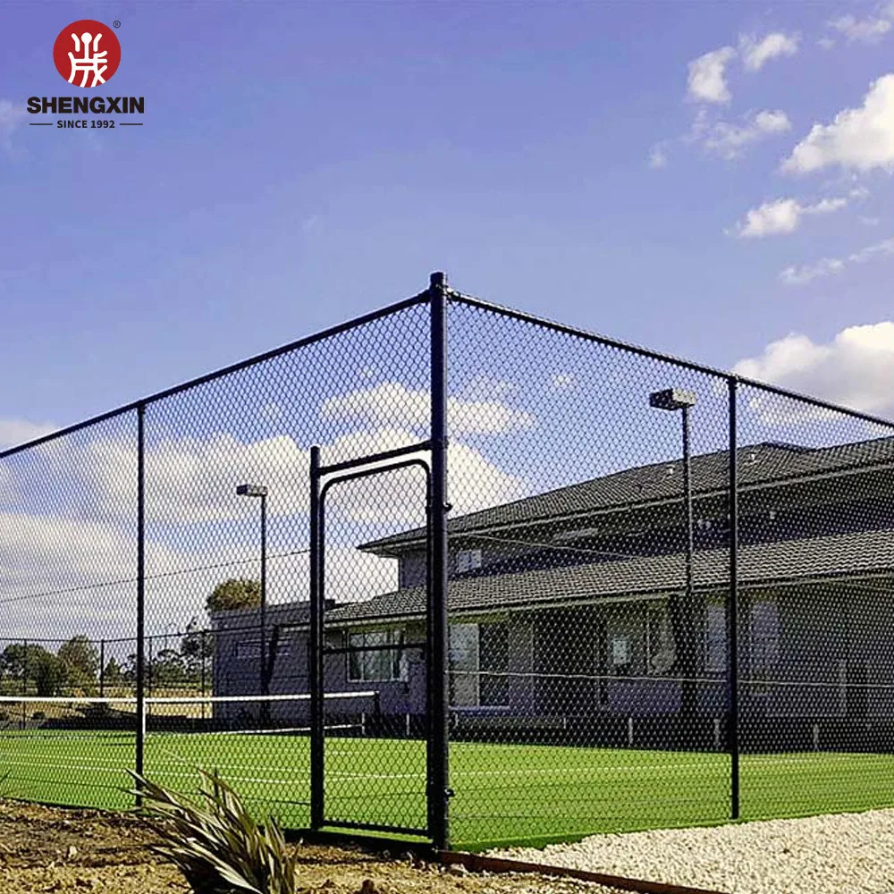 Tennis Court Fence Netting PVC Coated Chain Link Wire Mesh Fence for Tennis Court With Post