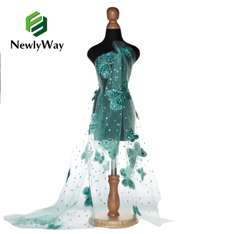 Прямая поставка с завода NewlyWay Тюлевая ткань блестками для вечерних