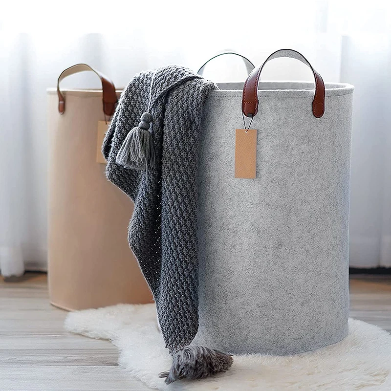 Manufacturers wholesale soft blanket toy bin organizer for clothes felt foldable gift caetoon storage basket