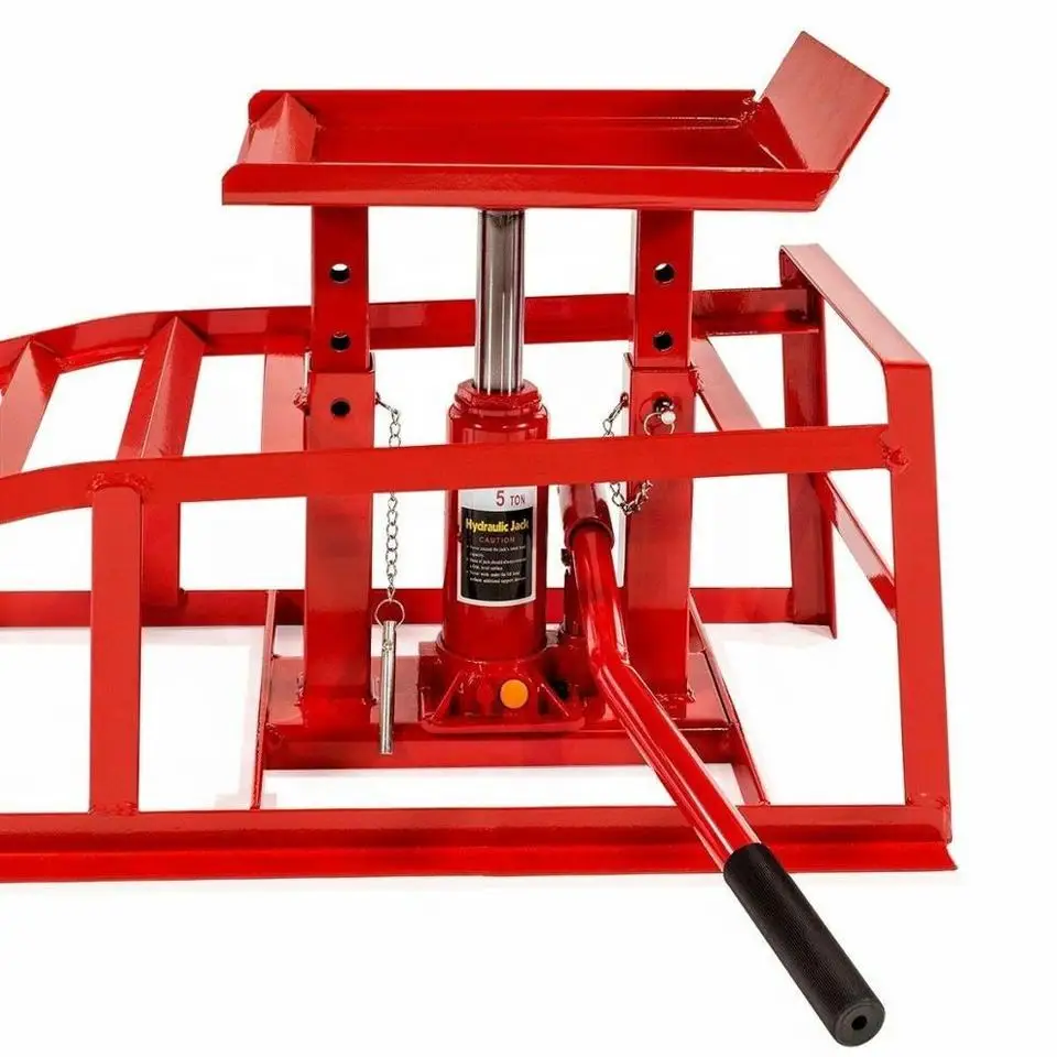 Dengshu Car Ramp Hydraulic Lifting Jack Car Device Ramp Adjustable 3T Garage Bottle Jack  Car Ramp