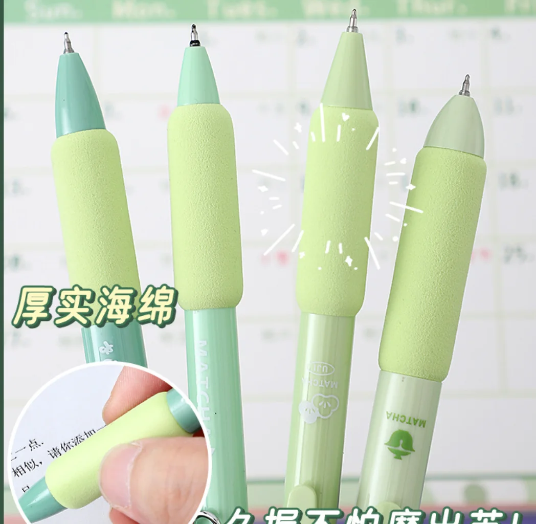 Cute Fruit Matcha Cake Black 0.5MM Kawaii Push Pen Korean Highlighter Pen Student Gel Pen Stationery gift