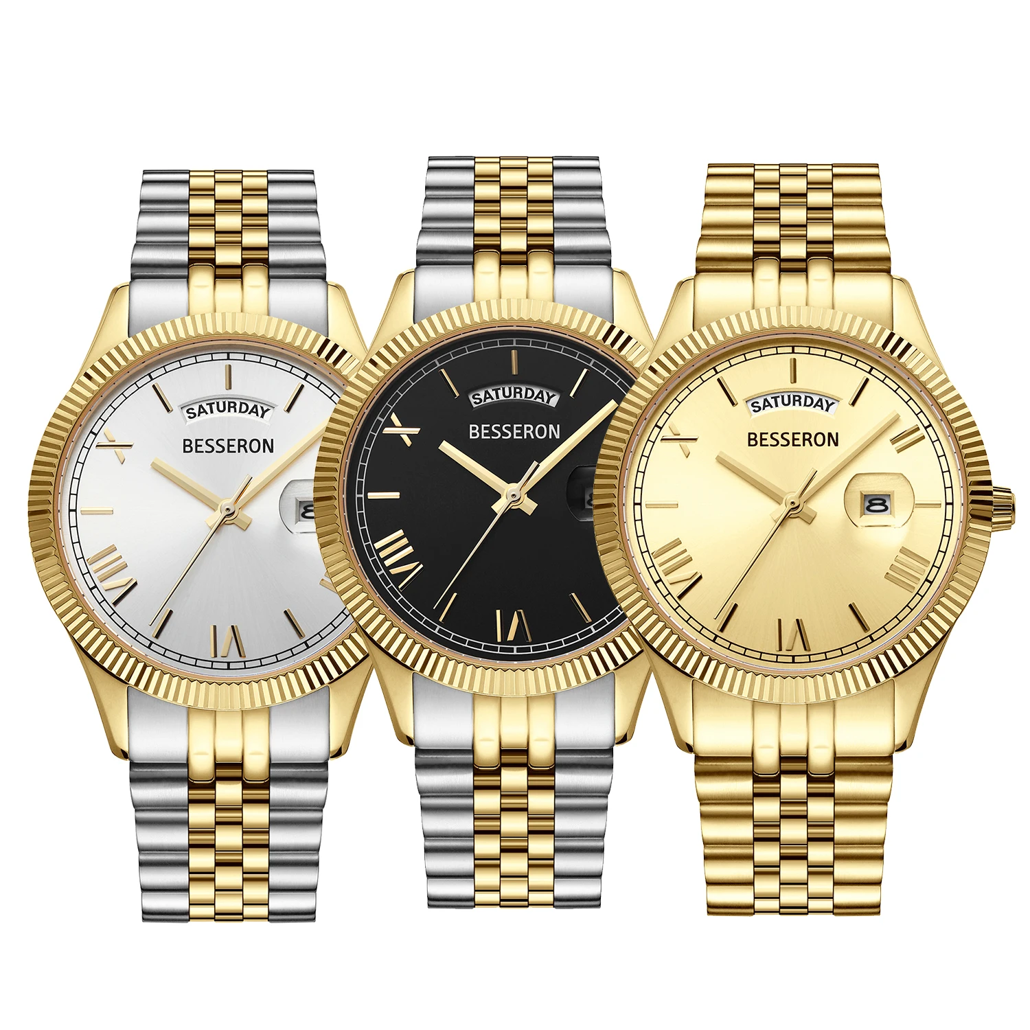 China Manufacturer New Wristwatches with Weekly Date Custom Logo Sapphire Glass 5 ATM Waterproof Japan Movement Quartz Watch