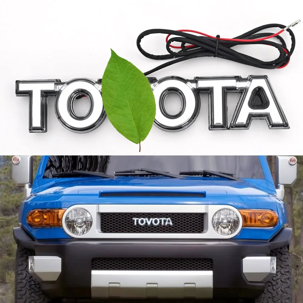 Illuminated ABS flashing LED Car Front Grill Badge Led Logo Light Emblem for  toyota fj150 land cruiser