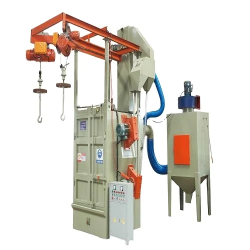 Hanger before powder spraying painting , zinc alloy treatment sandblasting equipment, hook type shot blasting machine