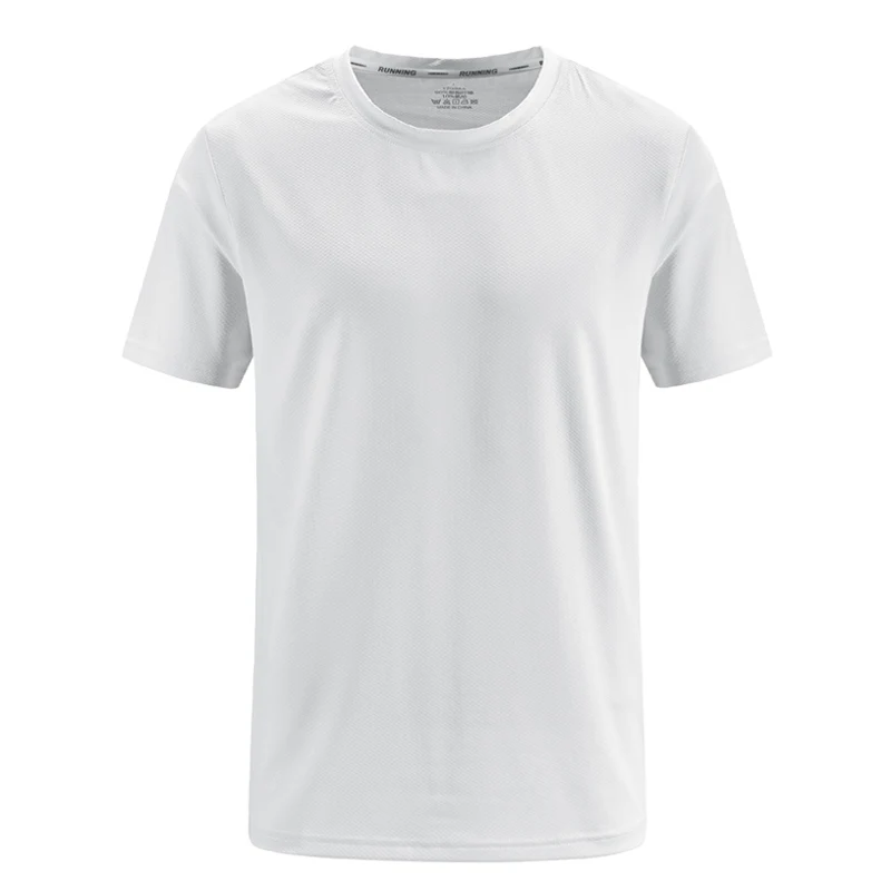 Polyester Spandex Fabric Breathable Round Neck T Shirt Fashion Simples Outdoor Tops Summer White T Shirt