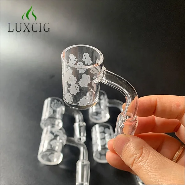 Логотип приветствуется, плоский Топ, прозрачный или Матовый Кварцевый гвоздь 14 мм, мужской дизайн с узором, кварцевый гвоздь для концентрата