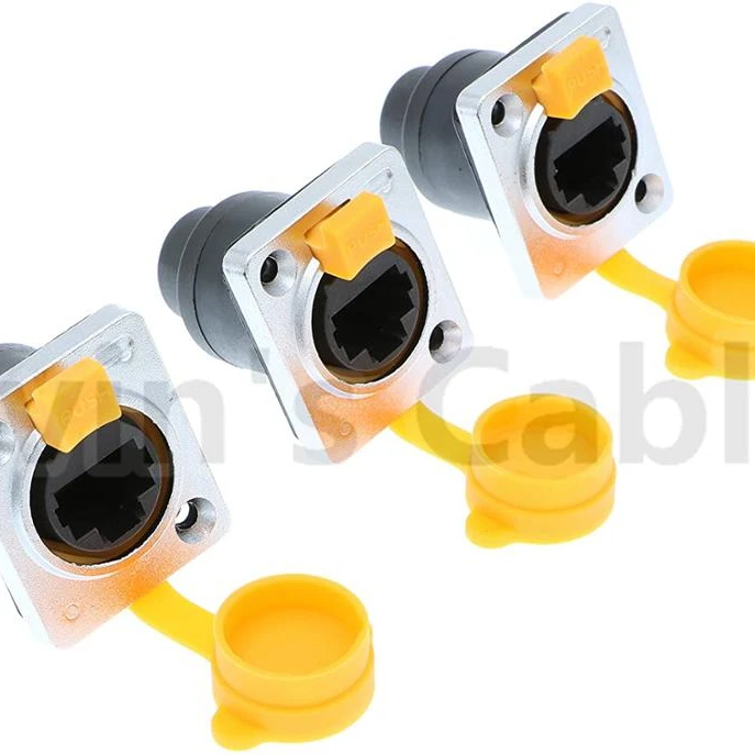 3pcs 8 PIN RJ45 Ethernet panel mount IP65 waterproof sockets connector
