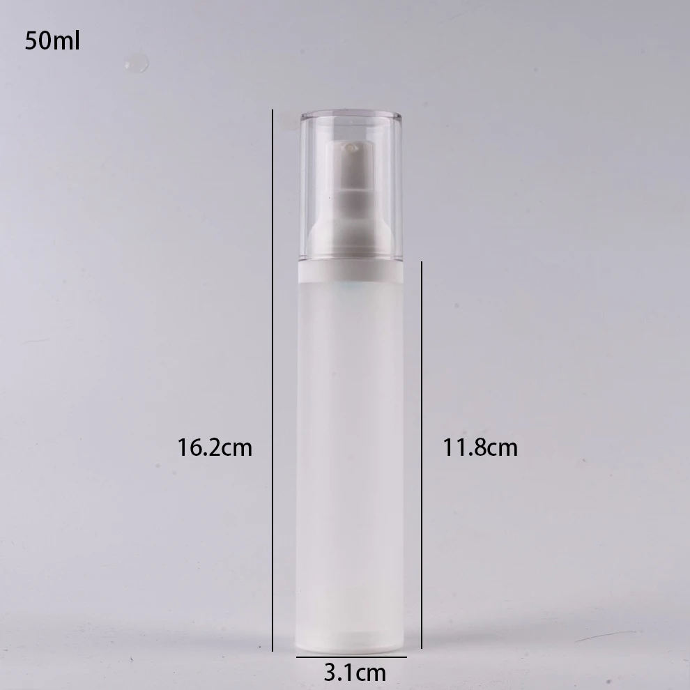 Wholesale Frosted White 15ml 30ml 50ml PP Plastic Airless Cosmetic Lotion Bottle with Pump Head for Packaging
