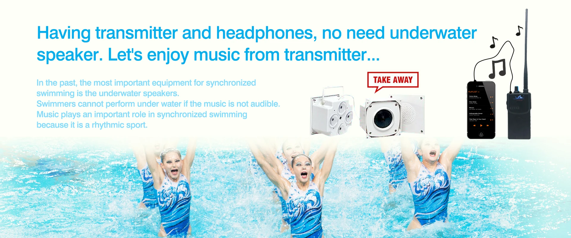 Swimming Training System SwimTalk Communicator 1 FM Transmitter and 10 Receivers Bone Conduction Headphones