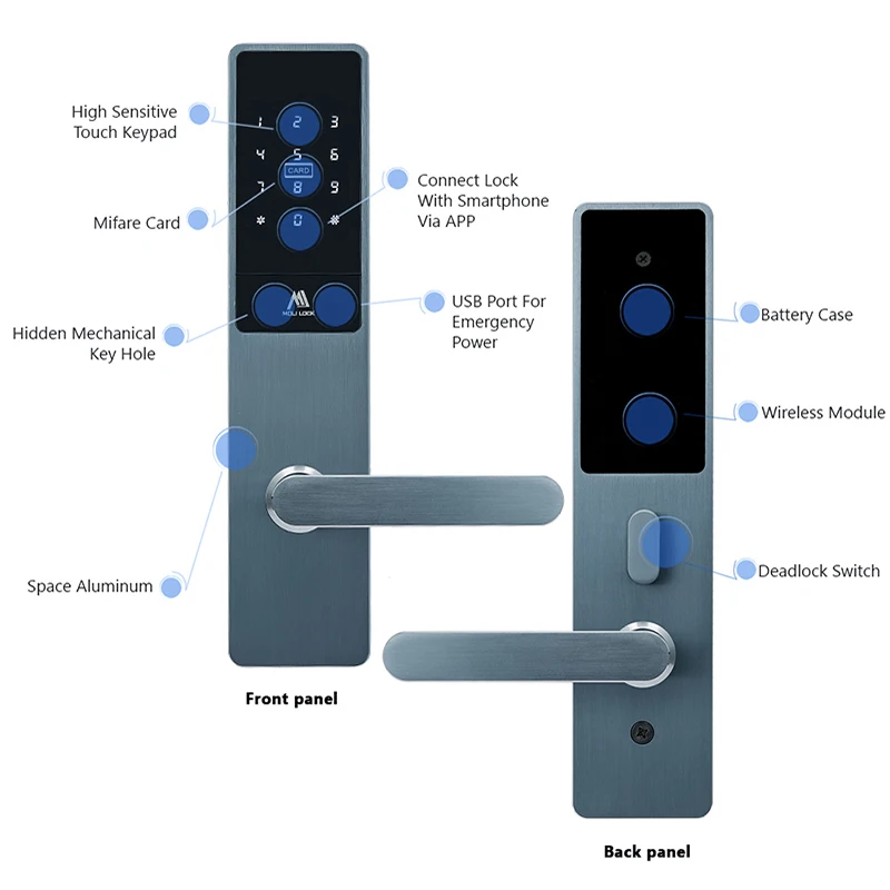 Network code lock OEM acceptable smart hotel management system Airbnb Apartment Hotel door lock