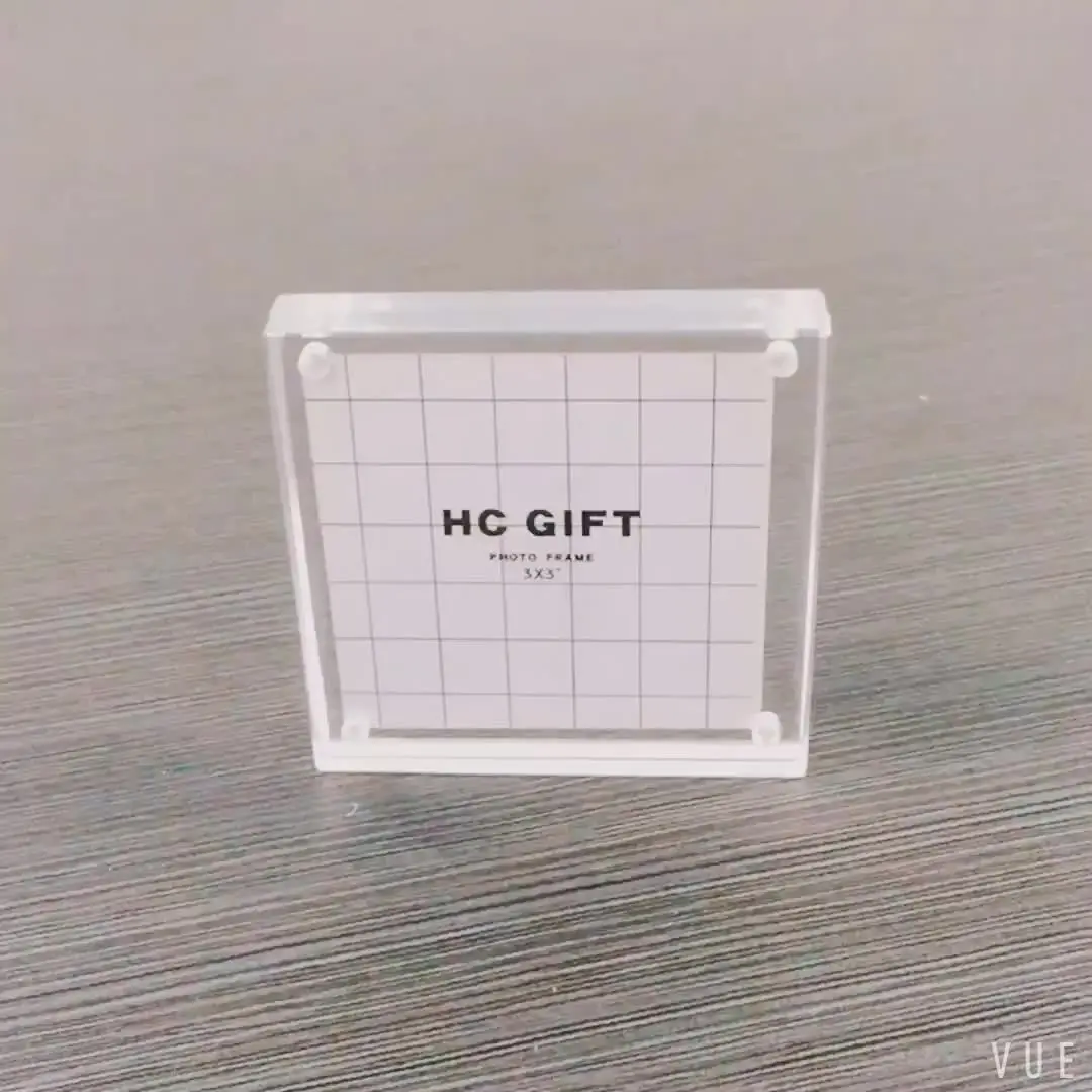 acrylic 4x6 Acrylic Frame, Magnetic Picture Frames, Clear, 10 + 10MM Thickness Stand in Desk/Table