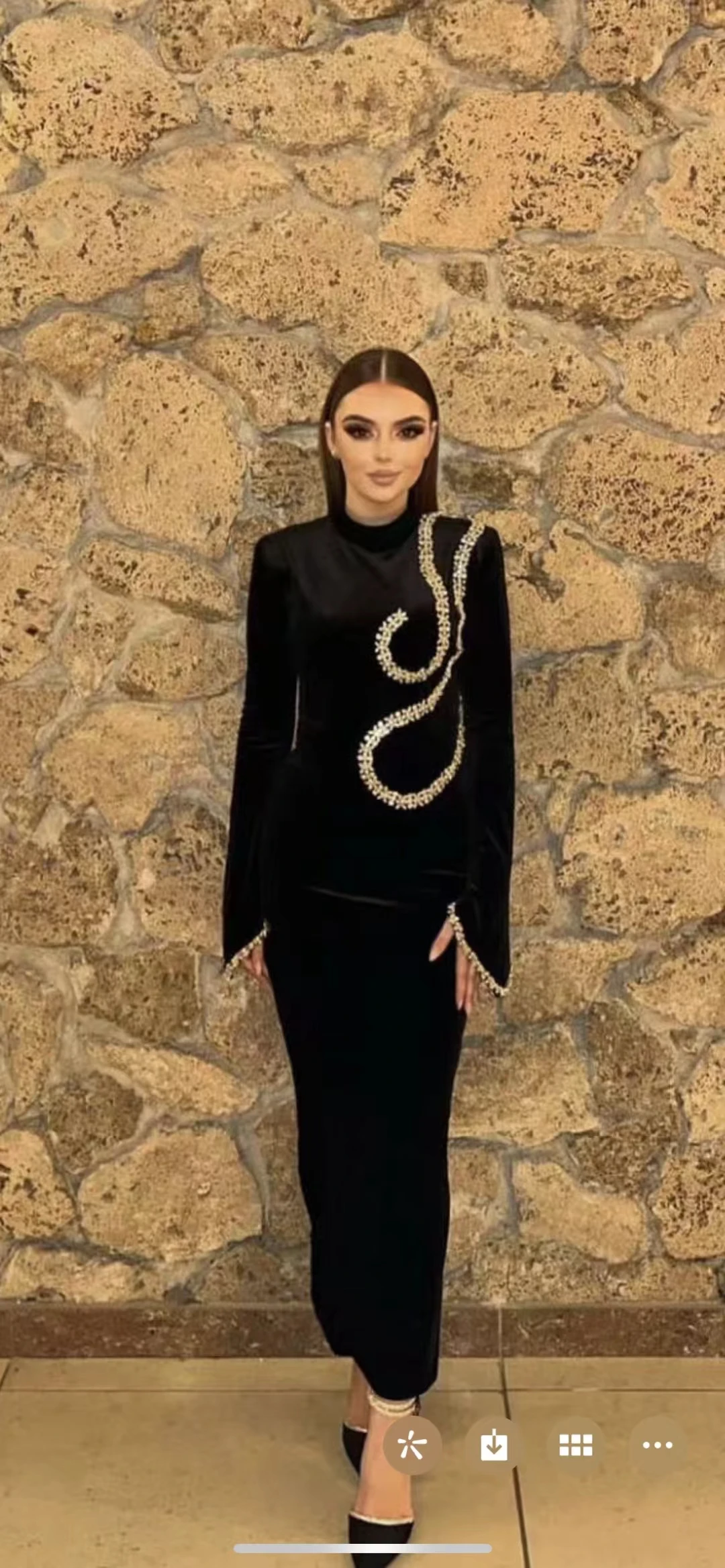 Top Quality Long Sleeve Celebrity Evening Party Nightclub Wear Evening Party Dress