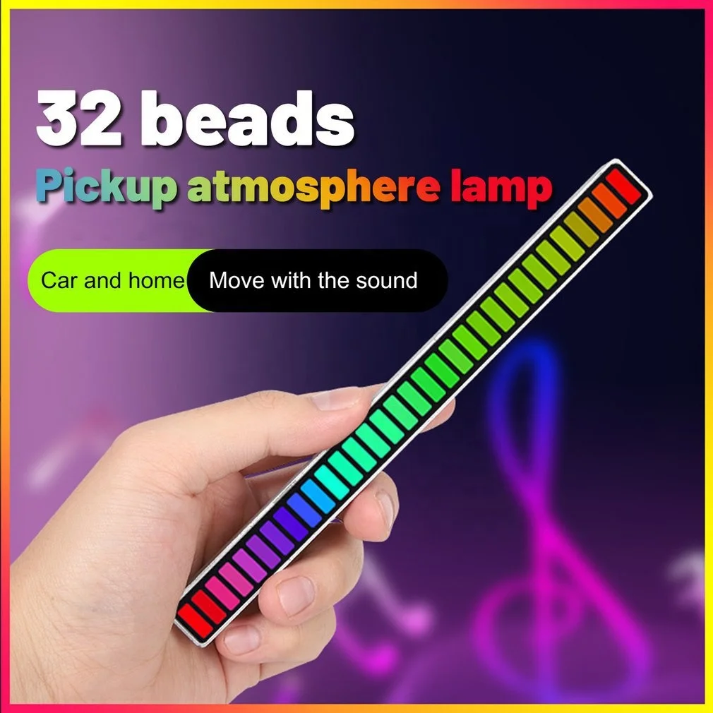 Portable APP and Voice Control RGB Music Sync LED Light Bars Pickup Lamp Rhythm Light for Gaming Desk,Party,Cars