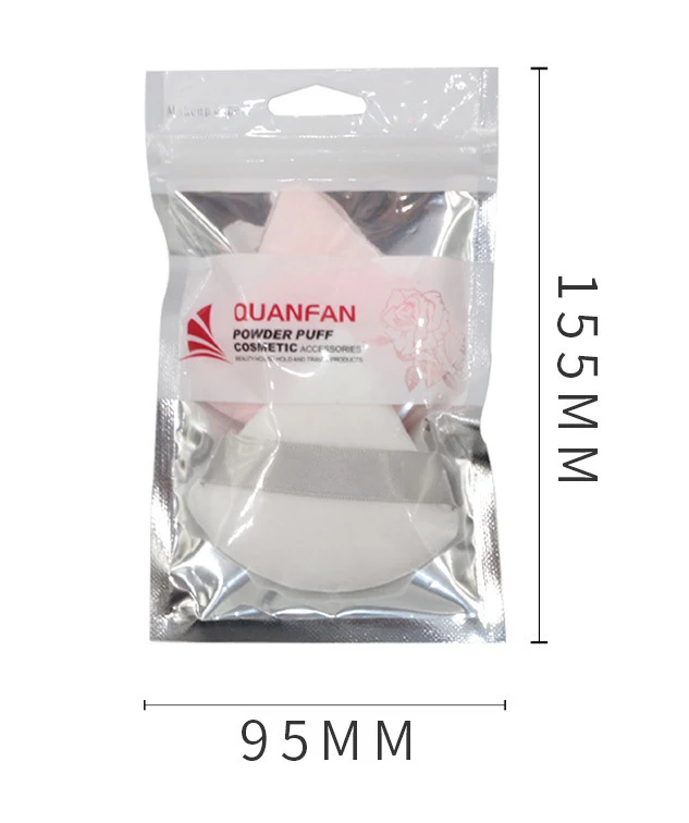 Custom Logo Dry White Black Face Triangle Soft Cosmetic Puff Pure Cotton Makeup Face Powder Puff