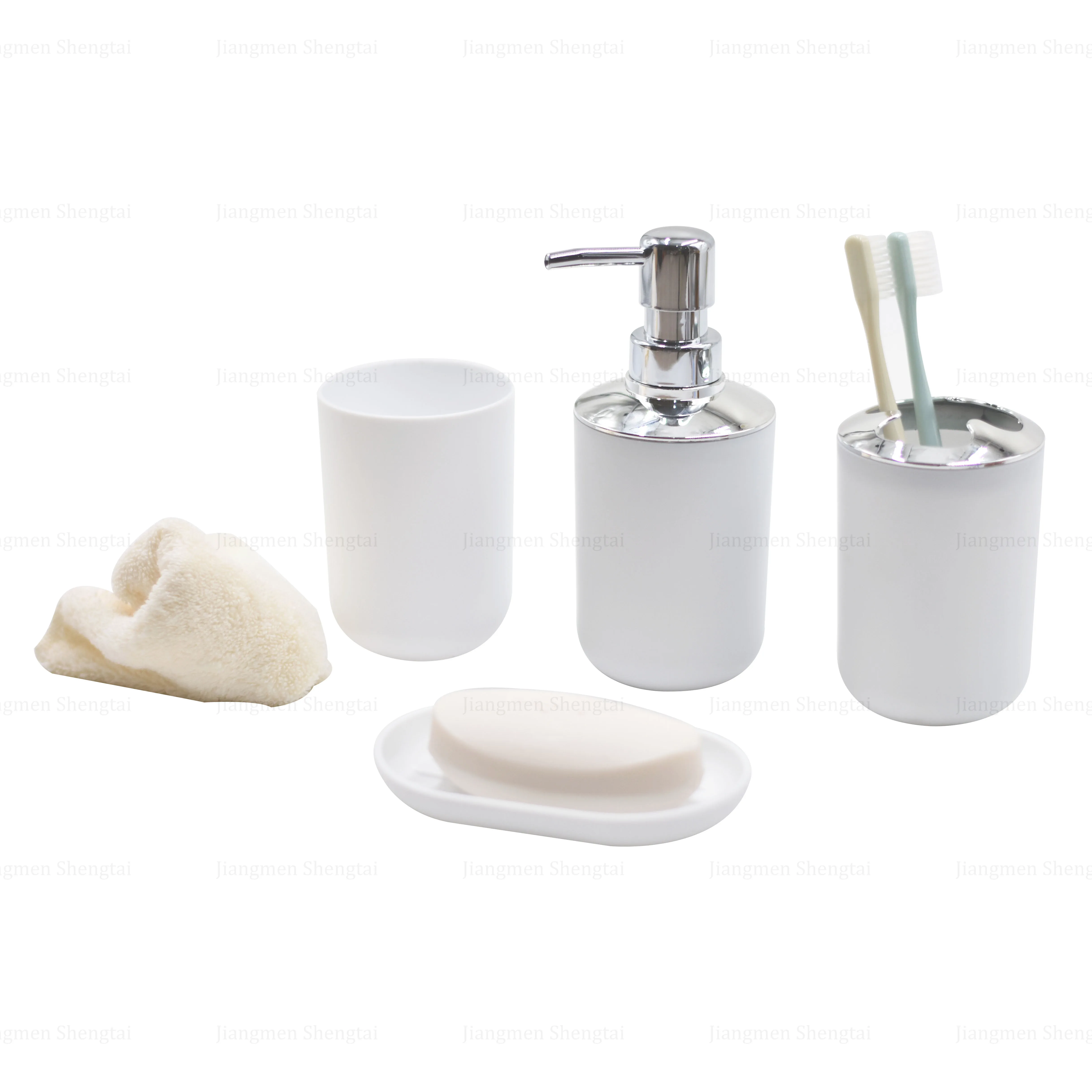 Simple Design Home Decoration Popular Cheap Price PP Plastic Bathroom Kit 6 Pieces Bathroom Accessory Set