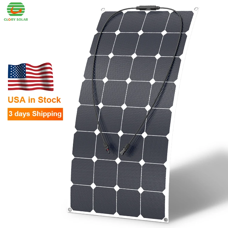 USA Drop shipping photovoltaic flexible panel etfe thin film flexible solar panel 100w solar sheet Mono SunPower for boat car