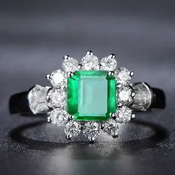Wholesale jewelry gold plated 18k diamond band emerald stone ring