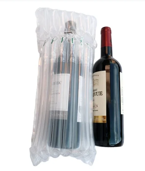 New Transparent Plastic Packing Fruit Milk Powder Bubble Inflatable Post Air Column Bags for Protective Shipping Wine Bottles