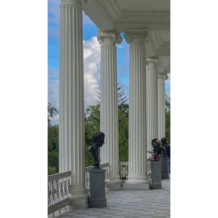 High Quality Classical Natural Stone Marble Indoor Decorative Gold Columns Pillar