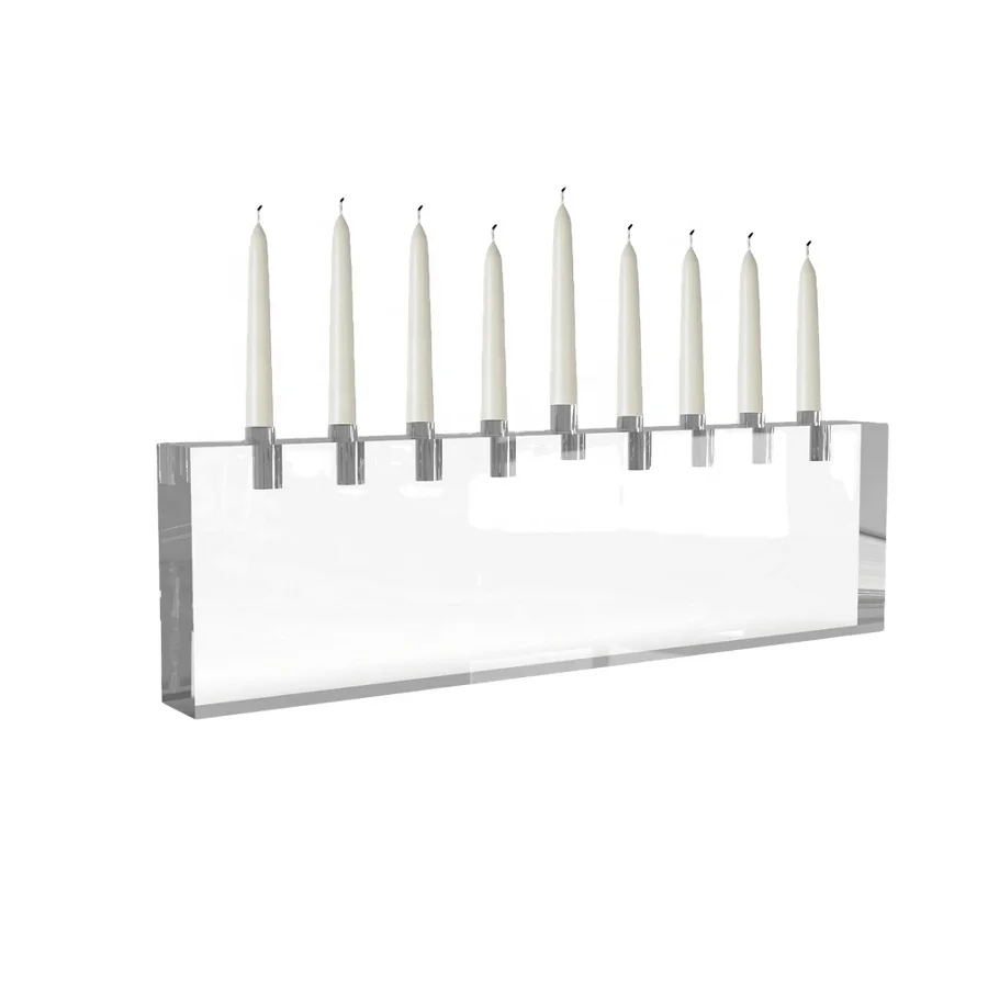 Judaica Acrylic Lucite Candle Holder for Hanukkah