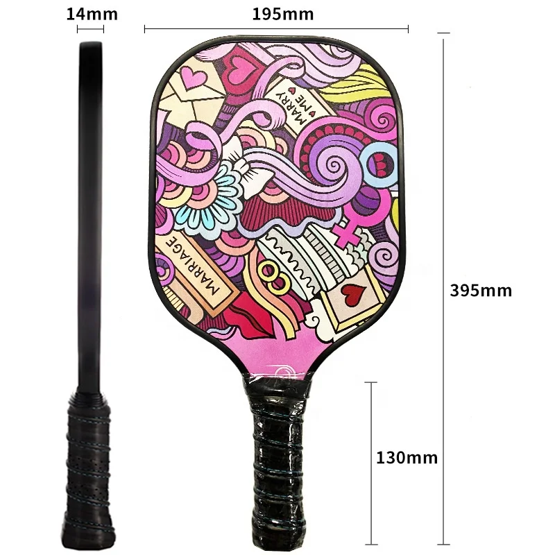 new arrival odm custom USAPA professional cover leather bag carbon honeycomb core & graphite and carbon pickleball paddle set