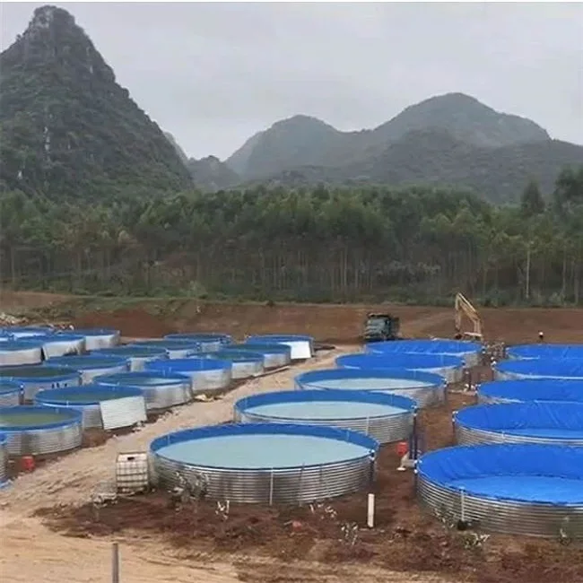 Galvanized steel panel frame PVC lining fish pond aquaculture fish farming tank irrigation water storage pond