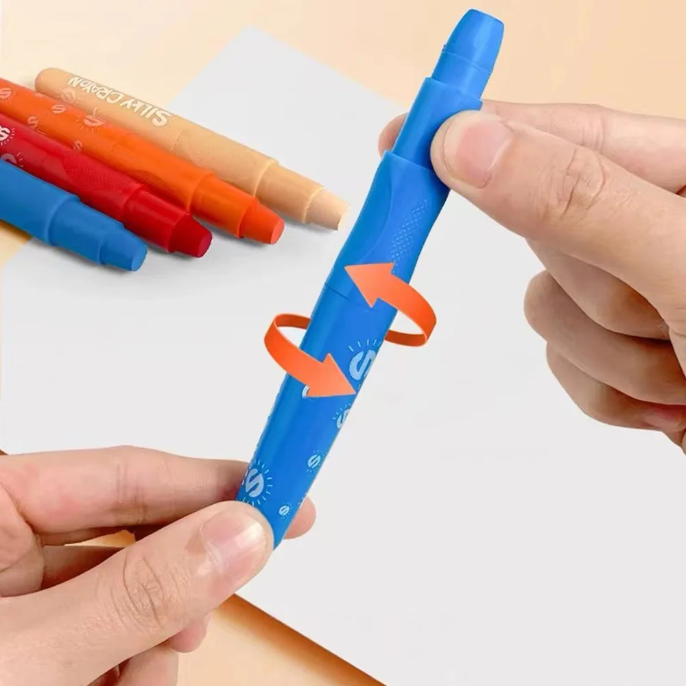 Wholesale 12 Color Twist Up Crayons Set for kids drawing